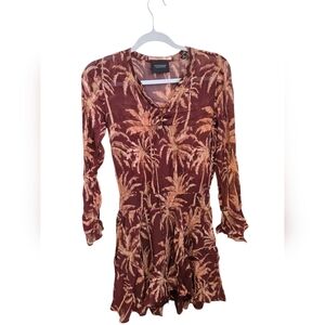 Scotch & Soda Maroon and Beige Patterned Fabric